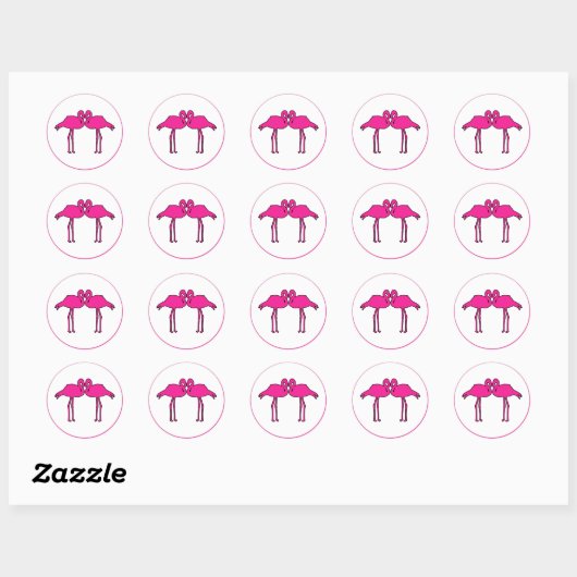 Roze Flamingos Stickers (Vel)