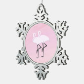 Roze Flamingo's Tin Sneeuwvlok Ornament (Rechts)