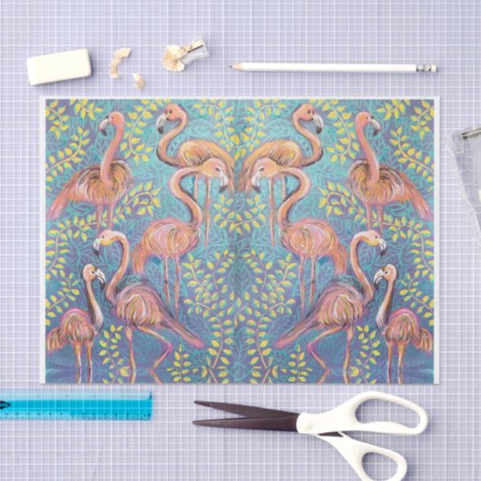 roze flamingos tissuepapier (Craft)