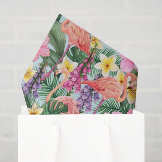 Roze Flamingo's Tissuepapier (Cadeauzakje)