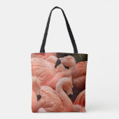 Roze flamingos tote bag (Achterkant)