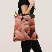 Roze flamingos tote bag (Dichtbij)