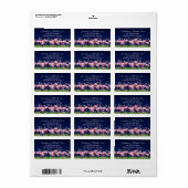 Roze Flamingos Tropical Beach Flamingo Address Etiket (Full Sheet)