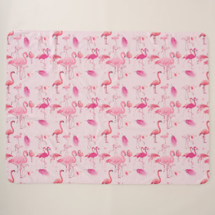 Roze Flamingo's Tropisch Herhalend Patroon Sherpa Deken