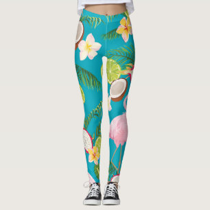 Roze Flamingo's: Tropisch naadloos patroon Leggings