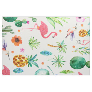Roze Flamingo's Tropisch naadloos patroon Stof