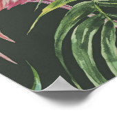 Roze flamingo's, tropisch  patroon. poster (Hoek)