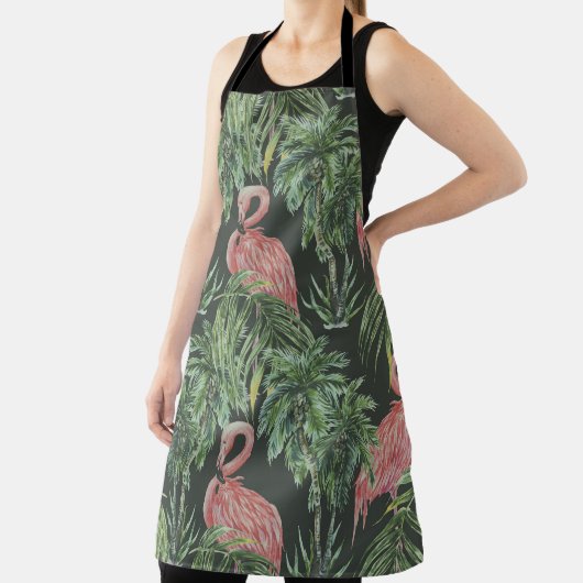 Roze flamingo's, tropisch  patroon. schort (Insitu)