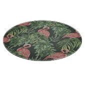 Roze flamingo's, tropisch patroon. snijplank (Hoek)