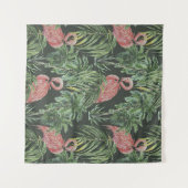Roze flamingo's, tropisch patroon. wandkleed (Voorkant (horizontaal))