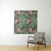 Roze flamingo's, tropisch patroon. wandkleed (In Situ (horizontaal))