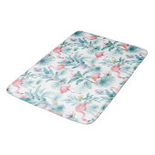 Roze flamingo's tropische bladeren patroon badmat (Gekanteld)