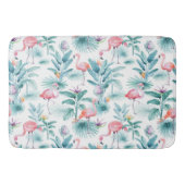 Roze flamingo's tropische bladeren patroon badmat (Voorkant)