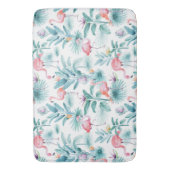 Roze flamingo's tropische bladeren patroon badmat (Voorkant Verticaal)
