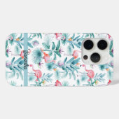 Roze flamingo's tropische bladeren patroon Case-Mate iPhone case (Achterkant (horizontaal))