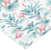 Roze flamingo's tropische bladeren patroon korte tafelloper (Hoek)