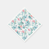 Roze flamingo's tropische bladeren patroon servet (Hoek)