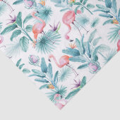 Roze flamingo's tropische bladeren patroon tissuepapier (Detail)