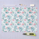 Roze flamingo's tropische bladeren patroon tissuepapier (Craft)