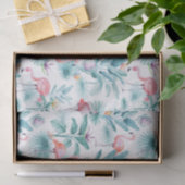Roze flamingo's tropische bladeren patroon tissuepapier (Geschenk)