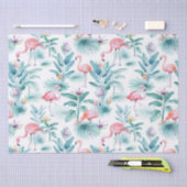 Roze flamingo's tropische bladeren patroon tissuepapier (Craft)