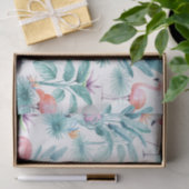 Roze flamingo's tropische bladeren patroon tissuepapier (Geschenk)