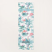 Roze flamingo's tropische bladeren patroon yogamat (Achterkant)