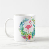 Roze flamingos & Tropische bloemen, geschat Koffiemok (Links)