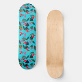 Roze Flamingo's Tropische Bloemen Mooi Persoonlijk Skateboard (Voorkant)