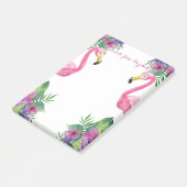Roze Flamingo's Tropische Bloemen Post-it® Notes (Schuin)