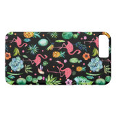 Roze Flamingo's & Tropische Bloemen & Sappige GR2 Case-Mate iPhone Case (Achterkant (Horizontaal))