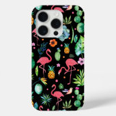 Roze flamingo's, tropische bloemen, vetplanten Case-Mate iPhone case (Achterkant)