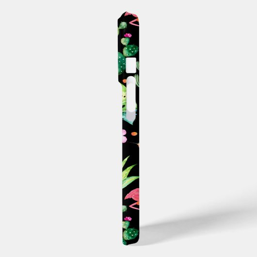 Roze flamingo's, tropische bloemen, vetplanten Case-Mate iPhone case (Achterkant / Links)
