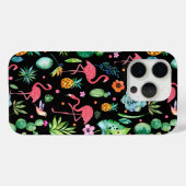 Roze flamingo's, tropische bloemen, vetplanten Case-Mate iPhone case (Achterkant (horizontaal))
