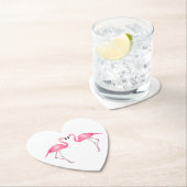 Roze Flamingo's Tropische Bruiloft, Feest, Luau Be Kartonnen Onderzetters (Insitu)