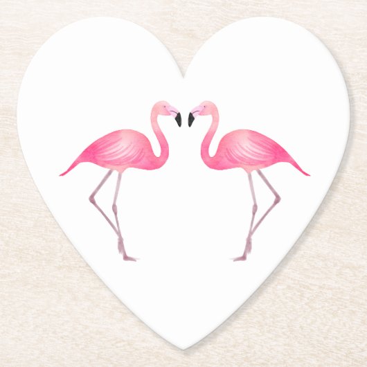 Roze Flamingo's Tropische Bruiloft, Feest, Luau Be Kartonnen Onderzetters (Voorkant)