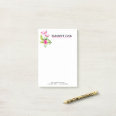 Roze flamingos & Tropische Flowers Bouquet Post-it® Notes (Op bureau)