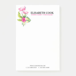 Roze flamingos & Tropische Flowers Bouquet Post-it® Notes