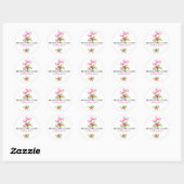 Roze flamingos & Tropische Flowers Bouquet Ronde Sticker (Vel)