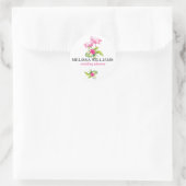Roze flamingos & Tropische Flowers Bouquet Ronde Sticker (Tas)