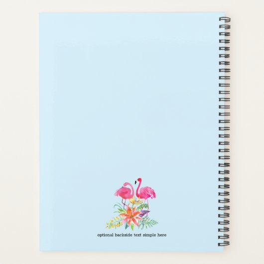 Roze flamingos & Tropische Hibiscus 2 Planner (Achterkant)