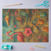 Roze Flamingo's – Tropische Kust Decoupage Tissuepapier (Craft)
