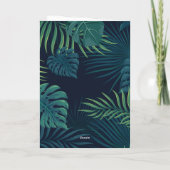 Roze Flamingo's Tropische Palm Bladeren Verjaardag Kaart (Achterkant)