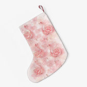 Roze flamingos Tropische roze rozen Kleine Kerstsok (Achterkant (Hangend))