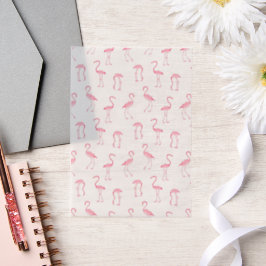 Roze Flamingo's Tropische Vogels Mooie Feest Overl Vellum Uitnodigingen