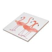 Roze flamingos Tropische vogels waterverf Tegeltje (Zijkant)