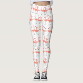 Roze flamingos Tropische vogelsoorten waterverf Leggings