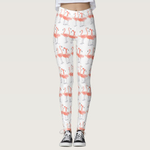 Roze flamingos Tropische vogelsoorten waterverf Leggings