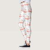 Roze flamingos Tropische vogelsoorten waterverf Leggings (Links)