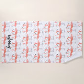 Roze flamingos Tropische vogelsoorten waterverf Strandlaken (Voorkant)